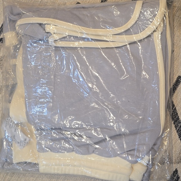 Zenana Boutique SET Blue Grey  and Cream Long Sleeve Skort Small Terry Cloth - Picture 13 of 13